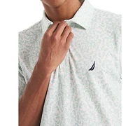 Nautica Men's Classic-Fit Seahorse-Print Birdseye Interlock Performance Golf Polo Shirt