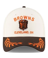 New Era Men's Cream/Brown Cleveland Browns 2025 Nfl Draft 39THIRTY Flex Hat