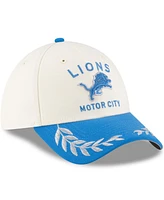 New Era Men's Cream/Blue Detroit Lions 2025 Nfl Draft 39THIRTY Flex Hat