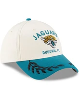 New Era Men's Cream/Teal Jacksonville Jaguars 2025 Nfl Draft 39THIRTY Flex Hat