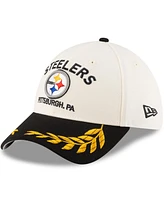 New Era Men's Cream/Black Pittsburgh Steelers 2025 Nfl Draft 39THIRTY Flex Hat