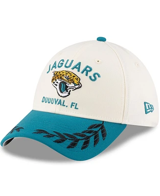 New Era Men's Cream/Teal Jacksonville Jaguars 2025 Nfl Draft 39THIRTY Flex Hat