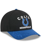 New Era Men's Black/Royal Indianapolis Colts 2025 Nfl Draft 9FORTY A-Frame M-Crown Adjustable Hat