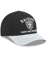 New Era Men's Black/Silver Las Vegas Raiders 2025 Nfl Draft 9FORTY A-Frame M-Crown Adjustable Hat