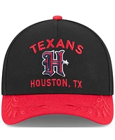 New Era Men's Black/Red Houston Texans 2025 Nfl Draft 9FORTY A-Frame M-Crown Adjustable Hat