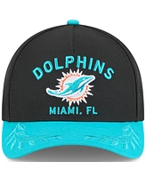 New Era Men's Black/Aqua Miami Dolphins 2025 Nfl Draft 9FORTY A-Frame M-Crown Adjustable Hat