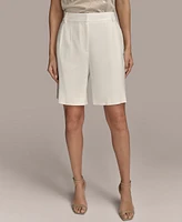 Donna Karan New York Women's Linen-Blend Pleated Shorts