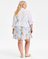 On 34th Trendy Plus Size Utility Jacket Printed Mini Dress Exclusively At Macys