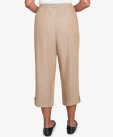 Alfred Dunner Women's Summer Solstice Relaxed Button Tab Capri Pants