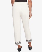 Alfred Dunner Women's Natural Instinct Classic Cuffed Medallion Ankle Pants