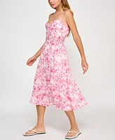 Trixxi Juniors' Printed Twist-Front Midi Dress