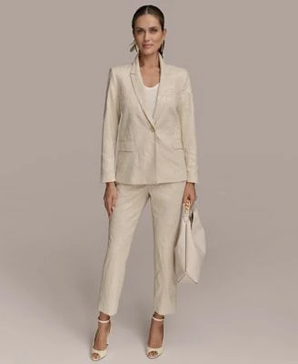Donna Karan New York Womens Sequin Embellished Linen Jacket Pants