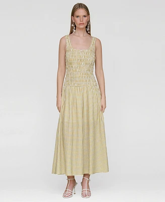 Avec Les Filles Women's Drop-Waist Smocked-Bodice Tank Midi Dress