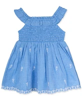 Rare Editions Baby Girls Smocked Eyelet Dress
