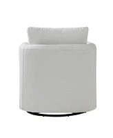 Modern Asser Slipcovered Swivel Chair