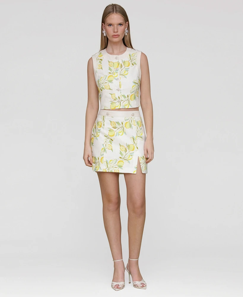 Avec Les Filles Women's Side-Slit Miniskirt