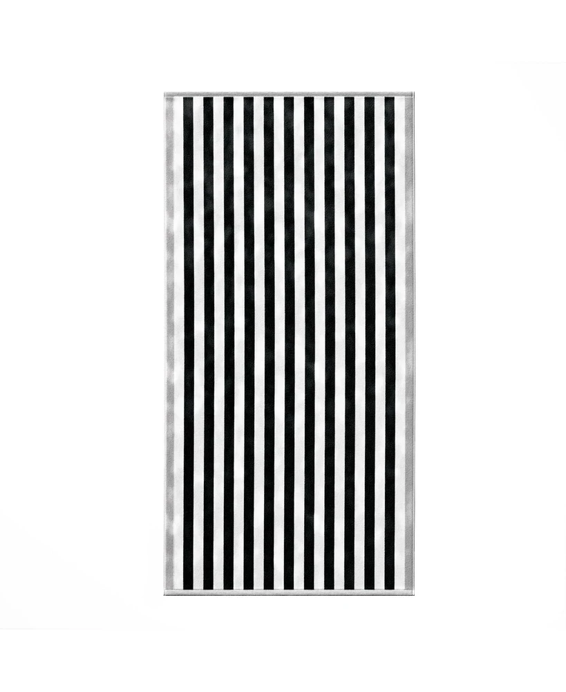 Linery & Co. Oversized Cotton Stripe Border Beach Towel