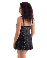 Longitude by Mimi Flamingo Women's Falling Brush Princess Seam Swimdress