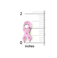 Bling Jewelry Crystal Accent Enamel Pink Ribbon Breast Cancer Survivor Brooch Pin Silver Gold Plated
