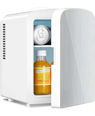 Zafro Compact Portable Mini Fridge,4L capacity fits up to 6 cans, ideal for skincare, beverages, and more. Perfect for bedrooms, cars, offices, and do