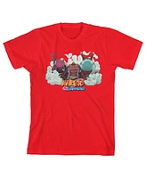 Naruto Boys Shippuden Frog Summoning Jutsu Youth Red Short Sleeve Shirt- Xl