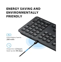 GKA38B Rechargeable Wireless Keyboard, 2.4G Full Size, Black