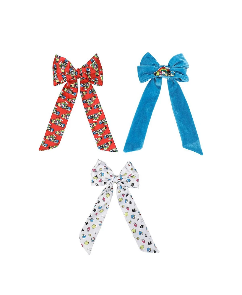 Hello Kitty & Friends Character Rainbow 3-Piece Bow Clips Set