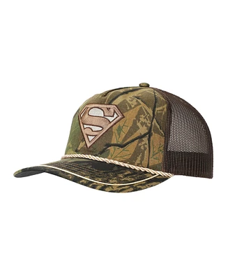 Dc Comics Men's Superman Embroidered Logo Adult Camouflage Retro Trucker Hat