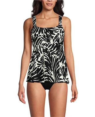 Lands' End Women's D-Cup Adjustable Scoop Neck Flutter Tankini Top