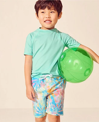 Lands' End Boys Chlorine Resistant Short Sleeve Crew Neck Upf 50 Rash Guard