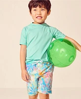 Lands' End Boys Chlorine Resistant Short Sleeve Crew Neck Upf 50 Rash Guard