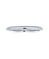 Bling Jewelry Plain Simple Dome Couples Sterling Silver Band Ring 2MM