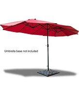 Gymax Patio Outdoor 15' Umbrella Market Umbrella Double-Sided with Crank