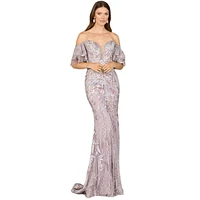 Lara Women's Off Shoulder Mermaid Lace Gown