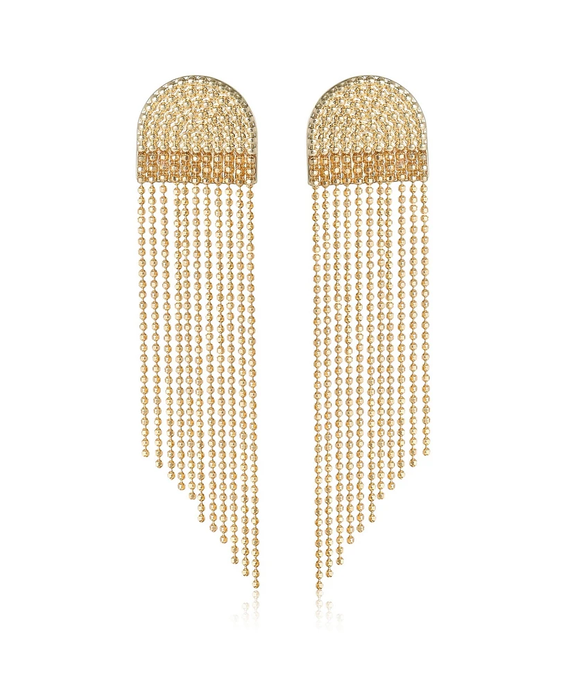 Jessica Simpson Gold-Tone Fringe Dangle Earrings