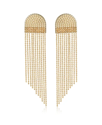 Jessica Simpson Gold-Tone Fringe Dangle Earrings
