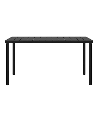 59" Iron Metal Outdoor Rectangular Patio Dining Table For 6