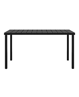 59" Iron Metal Outdoor Rectangular Patio Dining Table For 6