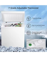 Zafro 1.8 Cu. Ft. Chest Freezer – This compact, freestanding freezer features a removable basket, adjustable temperature, and a top-opening doo