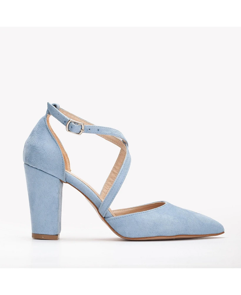 Sina Criss Cross High Block Heels