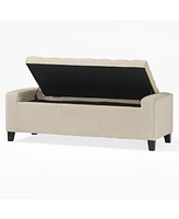 Tufted Upholstered Storage Ottoman Bench with Lift-Top and Versatile Seating for Bedroom or Living Room-The Pop Home