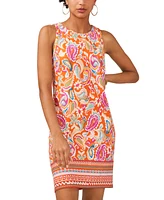 Msk Women's Paisley-Print Sleeveless Keyhole Dress