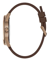 Guess Men's Analog Brown Silicone Strap Watch, 44mm