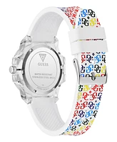 Guess Women's Analog Clear Silicone Strap Watch, 34mm