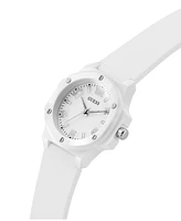 Guess Women's Analog White Silicone Watch, 34mm
