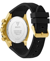 Guess Men's Multi-Function Black Silicone Strap Watch, 46mm