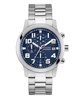 Guess Men's Chronograph Silver-Tone Stainless Steel Watch, 44mm