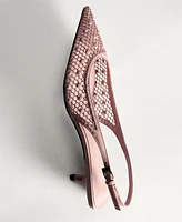 Mango Women's Mesh Decorative Ball Heel Shoes