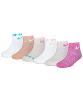 Nike Little Girls Wild Flower Ankle Socks, 6 Pack