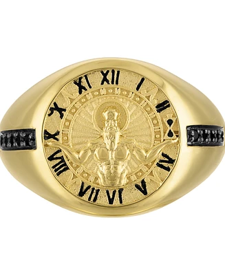 Bulova Men's God of Time Gold-Tone Sterling Silver Ring